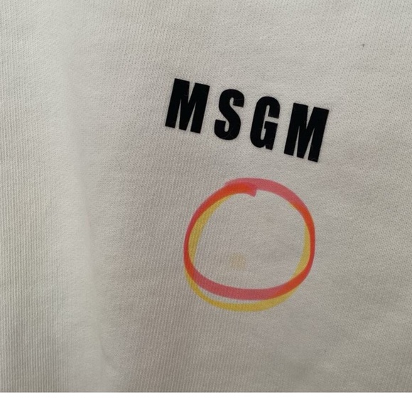 MSGM Puff Sleeve Crop Sweater Top Cotton - Picture 16 of 16